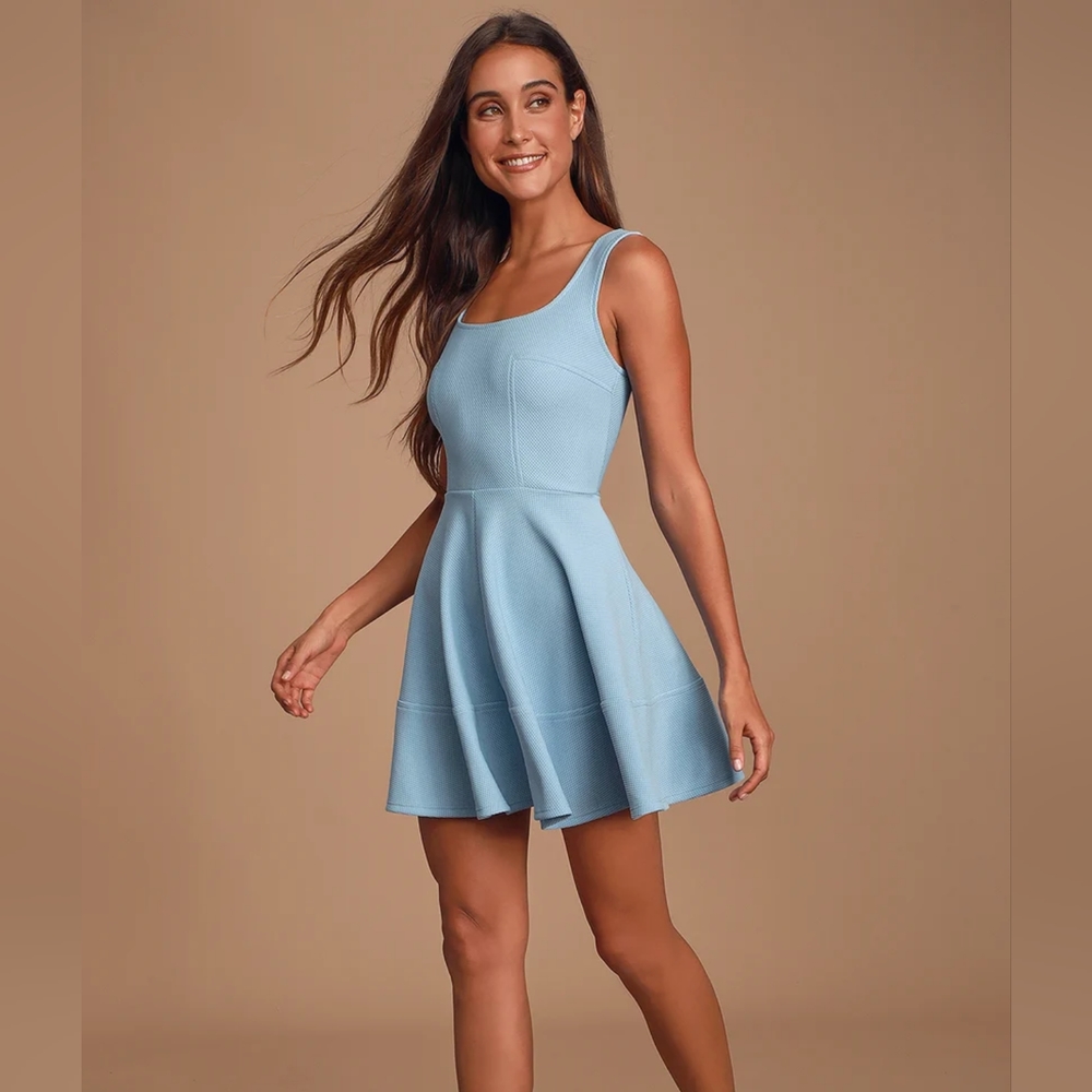 Lulu's Home Before Daylight Periwinkle Dress XS